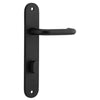 Door Lever Oslo Return Oval Privacy Matt Black CTC85mm L118xP56mm BPH240xW50mm Privacy Kit Tube Latch Split Cam 'T' Striker Matt Black Backset 60mm, Privacy Bolt Round Bolt Matt Black Backset 60mm in Matt Black