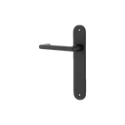 Door Lever Baltimore Return Oval Latch Left Hand Fixed Matt Black L128xP54mm BPH240xW40mm in Matt Black