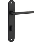 Door Lever Baltimore Return Oval Privacy Pair Matt Black CTC85mm H240xW40xP58mm in Matt Black