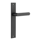 Door Lever Osaka on Long Backplate Pair Matt Black H240xW38xP55mm in Matt Black