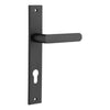 Door Lever Osaka Rectangular Euro Pair Matt Black CTC85mm H240xW38xP55mm in Matt Black