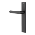 Door Lever Osaka Rectangular Latch Left Hand Fixed Matt Black L120xP52mm BPH240xW38mm in Matt Black