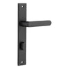 Door Lever Osaka Rectangular Privacy Pair Matt Black CTC85mm H240xW38xP55mm in Matt Black