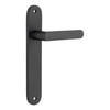 Door Lever Osaka Oval Latch Pair Matt Black H240xW40xP55mm in Matt Black