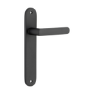 Door Lever Osaka Oval Latch Pair Matt Black H240xW40xP55mm in Matt Black