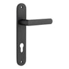 Door Lever Osaka Oval Euro Pair Matt Black CTC85mm H240xW40xP55mm in Matt Black