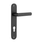 Door Lever Osaka Oval Euro Pair Matt Black CTC85mm H240xW40xP55mm in Matt Black