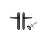 Door Lever Osaka Oval Latch Pair Matt Black H240xW40xP55mm Passage Kit Tube Latch Split Cam 'T' Striker Matt Black Backset 60mm in Matt Black