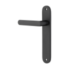 Door Lever Osaka Oval Latch Left Hand Fixed Matt Black L120xP52mm BPH240xW40mm in Matt Black