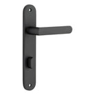 Door Lever Osaka Oval Privacy Pair Matt Black CTC85mm H240xW40xP55mm in Matt Black