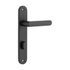 Door Lever Osaka Oval Privacy Pair Matt Black CTC85mm H240xW40xP55mm in Matt Black