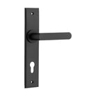 Door Lever Osaka Chamfered Euro Pair Matt Black CTC85mm H240xW50xP55mm in Matt Black