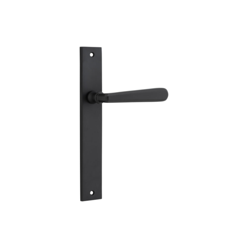 Door Lever Copenhagen on Long Backplate Pair Matt Black H240xW38xP61mm in Matt Black