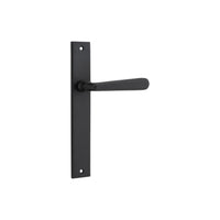 Door Lever Copenhagen on Long Backplate Pair Matt Black H240xW38xP61mm in Matt Black