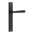 Door Lever Copenhagen Rectangular Latch Right Hand Fixed Matt Black L120xP57mm BPH240xW38mm in Matt Black