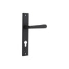 Door Lever Copenhagen Rectangular Euro Pair Matt Black CTC85mm H240xW38xP61mm in Matt Black