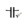 Door Lever Copenhagen Rectangular Latch Pair Matt Black H240xW38xP61mm Passage Kit, Tube Latch Split Cam 'T' Striker Matt Black Backset 60mm in Matt Black