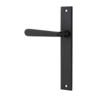 Door Lever Copenhagen Rectangular Latch Left Hand Fixed Matt Black L120xP57mm BPH240xW38mm in Matt Black