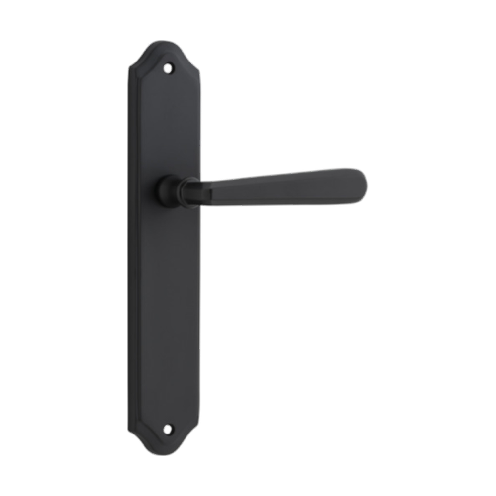 Door Lever Copenhagen Shouldered Latch Pair Matt Black H250xW48xP61mm in Matt Black