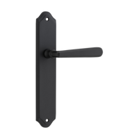 Door Lever Copenhagen Shouldered Latch Pair Matt Black H250xW48xP61mm in Matt Black