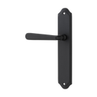 Door Lever Copenhagen Shouldered Latch Left Hand Fixed Matt Black L120xP59mm BPH250xW48mm in Matt Black