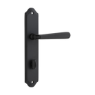 Door Lever Copenhagen Shouldered Privacy Pair Matt Black CTC85mm H250xW48xP61mm in Matt Black