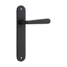 Door Lever Copenhagen Oval Latch Pair Matt Black H240xW40xP61mm in Matt Black