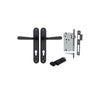 Door Lever Copenhagen Oval Euro Pair Matt Black CTC85mm H240xW40xP61mm Entrance Kit Mortice Lock Euro Matt Black CTC85mm Backset 60mm, Euro Cylinder Key Thumb 6 Pin Matt Black L70mm KA1 in Matt Black