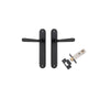 Door Lever Copenhagen Oval Latch Pair Matt Black H240xW40xP61mm Passage Kit Tube Latch Split Cam 'T' Striker Matt Black Backset 60mm in Matt Black