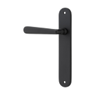 Door Lever Copenhagen Oval Latch Left Hand Fixed Matt Black L120xP57mm BPH240xW40mm in Matt Black