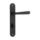 Door Lever Copenhagen Oval Privacy Pair Matt Black CTC85mm H240xW40xP61mm in Matt Black