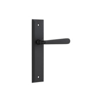 Door Lever Copenhagen Stepped Latch Pair Matt Black H237xW50xP61mm in Matt Black