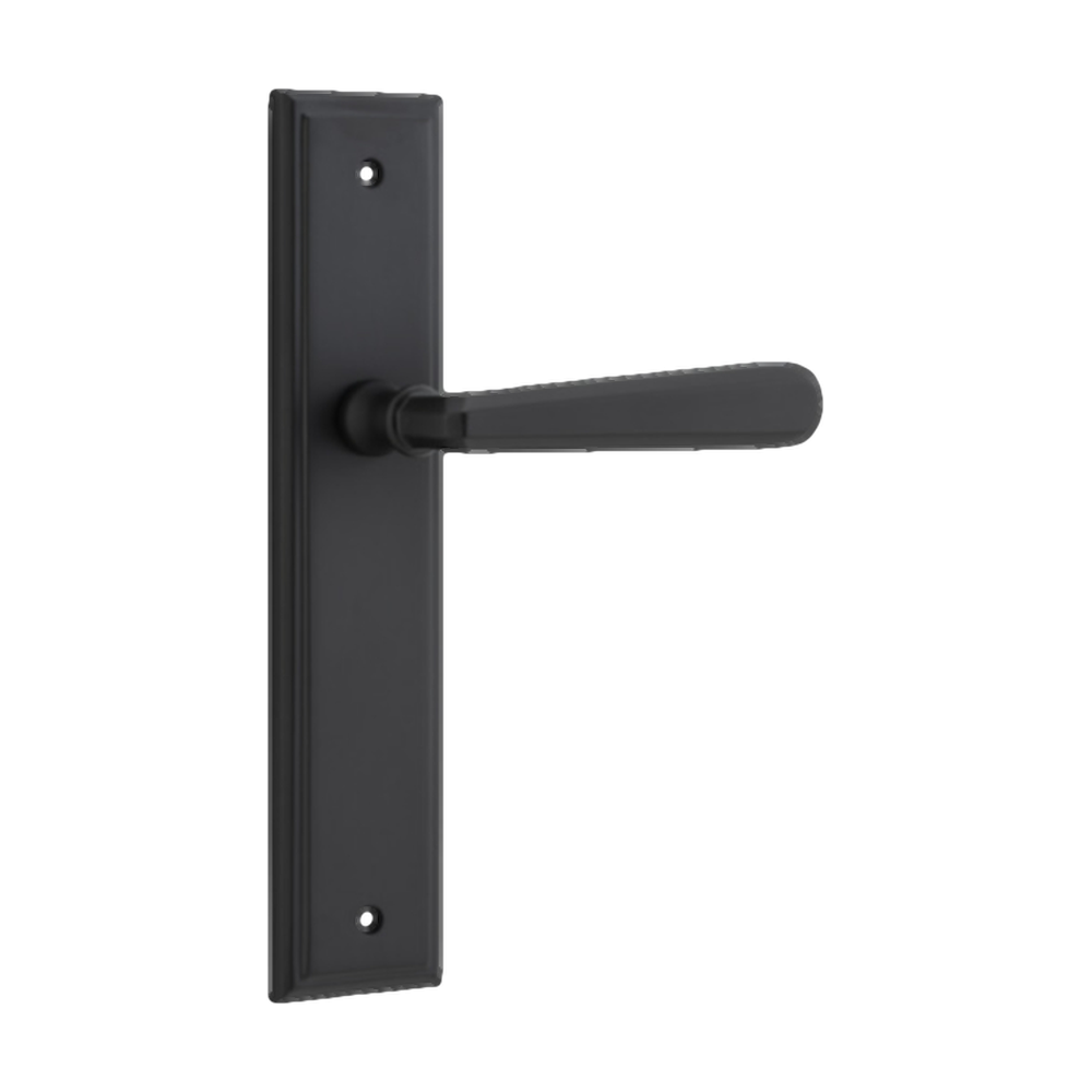 Door Lever Copenhagen Stepped Latch Pair Matt Black H237xW50xP61mm in Matt Black