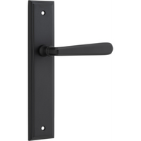 Door Lever Copenhagen Stepped Latch Pair Matt Black H237xW50xP61mm in Matt Black