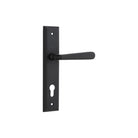 Door Lever Copenhagen Stepped Euro Pair Matt Black CTC85mm H237xW50xP61mm in Matt Black