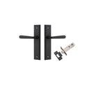 Door Lever Copenhagen Stepped Latch Pair Matt Black H237xW50xP61mm Passage Kit Tube Latch Split Cam 'T' Striker Matt Black Backset 60mm in Matt Black