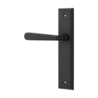 Pair of Iver Copenhagen lever handles on stepped backplates, featuring sleek architectural hardware design in a modern finish.