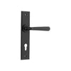 Door Lever Copenhagen Chamfered Euro Pair Matt Black CTC85mm H240xW50xP61mm in Matt Black