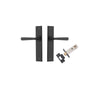 Door Lever Copenhagen Chamfered Matt Black L120xP59mm BPH240xW50mm Passage Kit Tube Latch Split Cam 'T' Striker Matt Black Backset 60mm in Matt Black