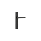 Door Lever Helsinki on Long Backplate Pair Matt Black H240xW38xP44mm in Matt Black