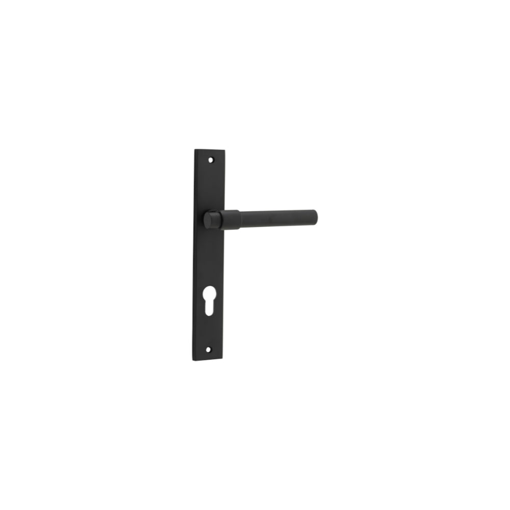 Door Lever Helsinki Rectangular Euro Pair Matt Black CTC85mm H240xW38xP44mm in Matt Black