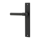 Door Lever Helsinki Rectangular Latch Left Hand Fixed Matt Black L137xP58mm BPH240xW38mm in Matt Black