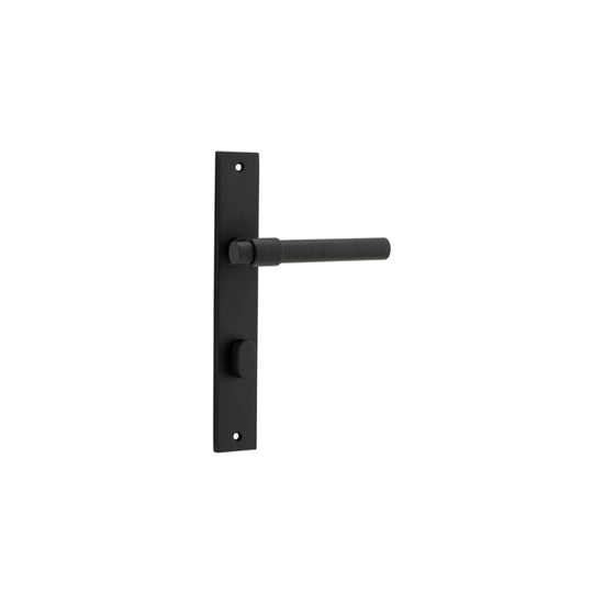 Door Lever Helsinki Rectangular Privacy Pair Matt Black CTC85mm H240xW38xP44mm in Matt Black