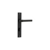 Door Lever Helsinki Rectangular Privacy Pair Matt Black CTC85mm H240xW38xP44mm in Matt Black