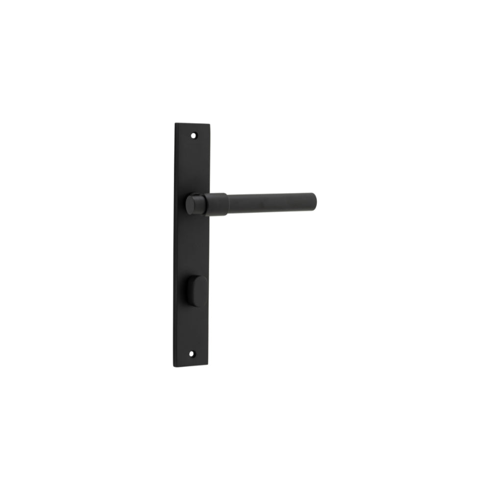 Door Lever Helsinki Rectangular Privacy Pair Matt Black CTC85mm H240xW38xP44mm in Matt Black