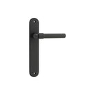 Door Lever Helsinki Oval Latch Pair Matt Black H240xW40xP44mm in Matt Black
