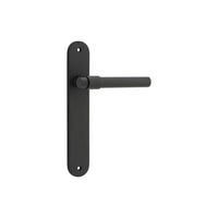Door Lever Helsinki Oval Latch Pair Matt Black H240xW40xP44mm in Matt Black