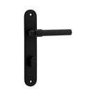 Door Lever Helsinki Oval Privacy Pair Matt Black CTC85mm H240xW40xP44mm in Matt Black