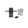 Door Lever Helsinki Stepped Euro Pair Matt Black CTC85mm H237xW50xP44mm Entrance Kit Mortice Lock Euro Matt Black CTC85mm Backset 60mm, Euro Cylinder Dual Function 5 Pin Matt Black L65mm KA1 in Matt Black