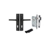 Door Lever Helsinki Stepped Euro Pair Matt Black CTC85mm H237xW50xP44mm Entrance Kit Mortice Lock Euro Matt Black CTC85mm Backset 60mm, Euro Cylinder Key Thumb 6 Pin Matt Black L70mm KA1 in Matt Black